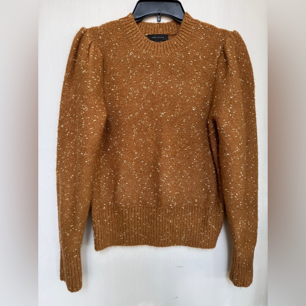 Ann Taylor Gold Camel Tan Speckled Sweater Like New